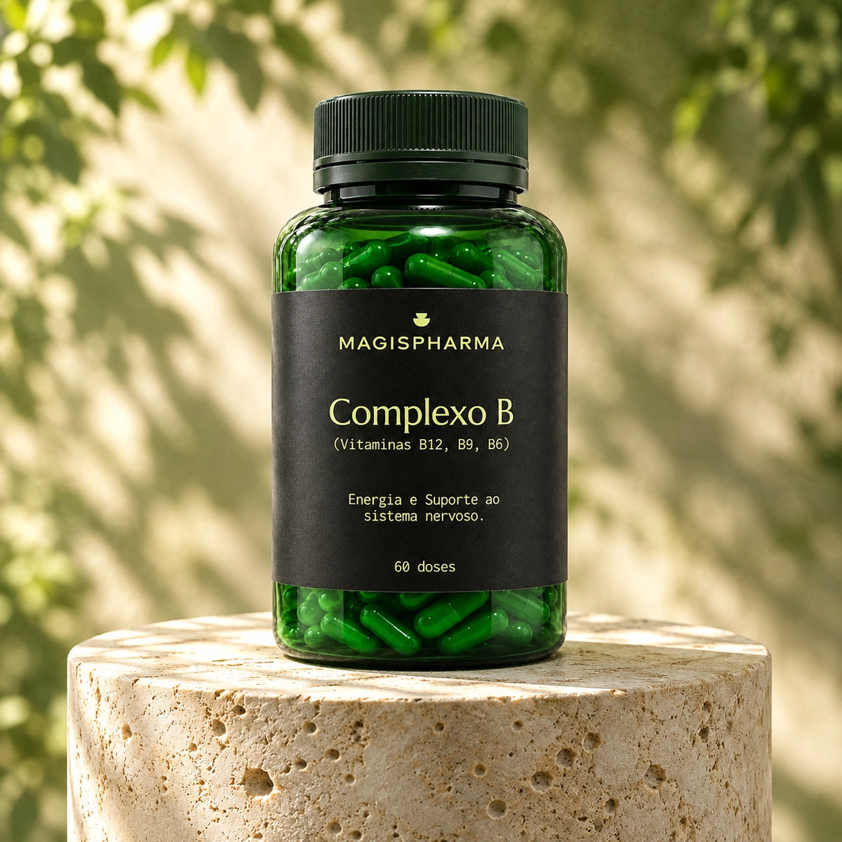 Complexo B: Vitaminas B12, B9, B6 (60 doses)
